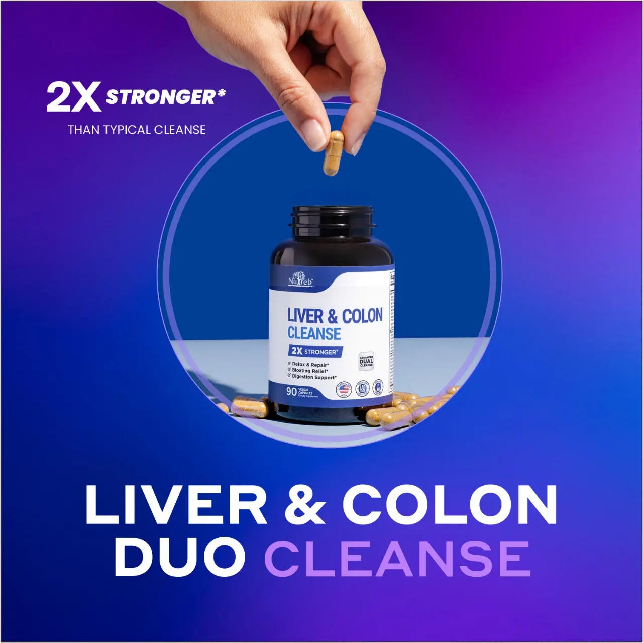 Nutreb Liver Cleanse & Colon Cleanse | Dual Detox Product vendor